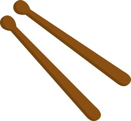 Vector illustration of wooden drumsticks