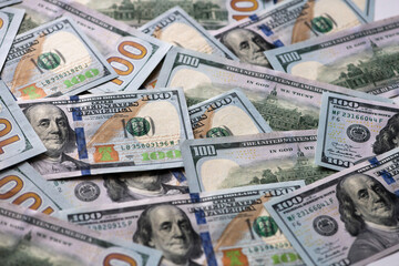 Many banknotes of the United States of America background