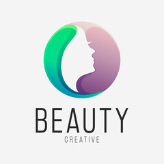 Elegance beauty woman face logo design