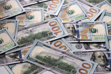 Many banknotes of the United States of America background