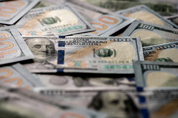Many banknotes of the United States of America background