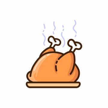 chicken dishes vector icon symbol. illustration