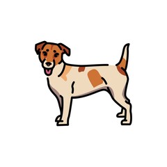 Jack russell color line icon. Dog breed.