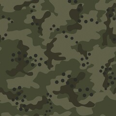 Fototapeta premium Army camouflage pattern, endless background, military uniform vector texture, street print.