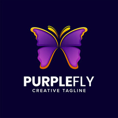 Elegant butterfly colorful logo design