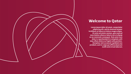 Welcome to Qatar background. Vector illustration of abstract line Qatar Arch for your brochure, banner, flyer or poster design
