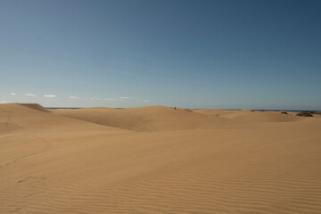 Vista de las dunas de Maspalomas en la isla de Gran Canaria, España