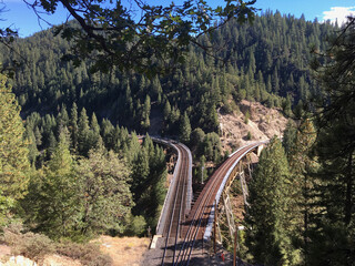 Railroad fork in the mountains