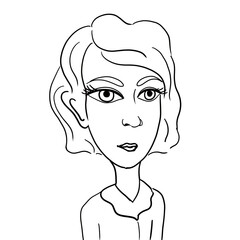 simple linear portrait of a girl