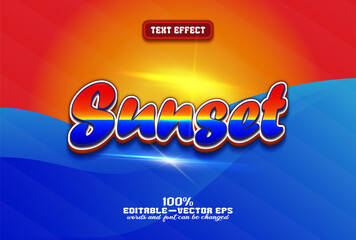 vector editable font sunset text effect