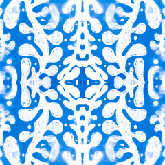 Watercolor italian pattern. Seamless portugal design. Retro spanish background.