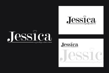 Jessica Jewelry logo design with diamond icon