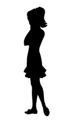 Pretty small girl. Vector drawing sketch