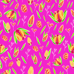 Colorful amazing tulipan pattern design