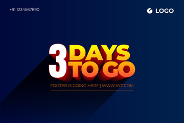 Three days Left, 3 days to go.
3D Vector typographic design.
days countdown. Three days to go.
sale price offer, 3 days only.