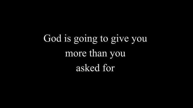 Christian quote, Handwritten vector calligraphy lettering text. Footage with handwritten text effect animation.