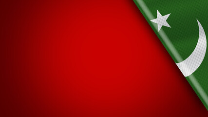 Pakistan and Red Background &ndash; 3D Illustration