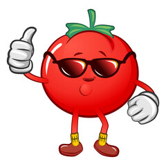 tomato with thumb up