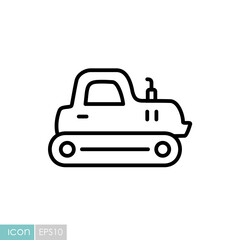 Tractor crawler vector isolated icon
