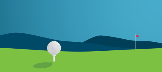 golf ball and playing golf on green ground