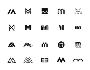 Monogram, Logo, M, Buchstabe, Icon, Vektor