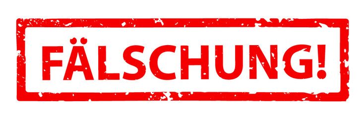 Stempel F&auml;lschung, rot, Hinweis, St&ouml;rer