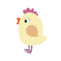 A cute yellow chick, a sweet little birdy, baby chicken character