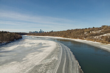 The North Saskatchewan River with Downtown Edmonton in the Background