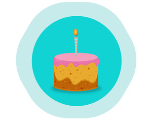 birthday cartoon  cake with candle