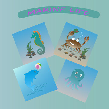 Marine life cartoon pictures