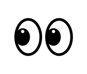 Smile eyes look away. Emoji. A sticker for a chat message. Isolated raster illustration on white background.  © Checha