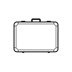 The suitcase icon. A symbol of travel or relocation. Luggage. A tourist symbol. Isolated vector illustration on white background.
