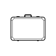 The suitcase icon. A symbol of travel or relocation. Luggage. A tourist symbol. Isolated raster illustration on white background.
