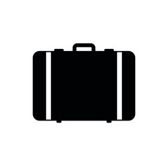 The suitcase icon. A symbol of travel or relocation. Luggage. A tourist symbol. Isolated vector illustration on white background.