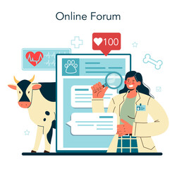 Pet veterinarian online service or platform. Veterinary doctor checking