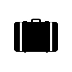 The suitcase icon. A symbol of travel or relocation. Luggage. A tourist symbol. Isolated raster illustration on white background.