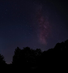 Bright Milky Way and stars in North Carolina