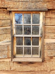 Window in old log cabin