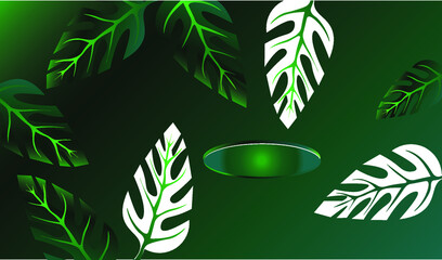 Zen stones and green leaf