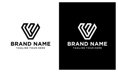 Obraz premium Letter VF Logo Design Template Vector Graphic Branding Element. on a black and white background.