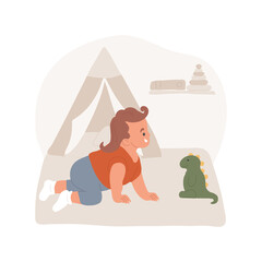 Rolling and crawling isolated cartoon vector illustration Baby development milestone, roll over and crawl, infant movement skills, daycare center, child care, early childhood vector cartoon.