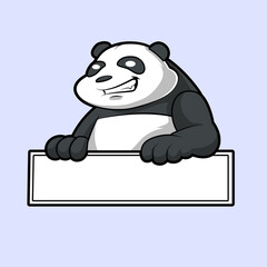 panda with blank text mascot logo