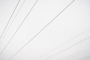 Symmetrical power lines during the winter