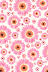 Flower background aesthetic pattern. Spring gerbera flower arrangement