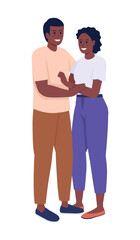 Loving couple semi flat color vector characters. Standing figures. Full body people on white. Smiling and happy pair simple cartoon style illustration for web graphic design and animation