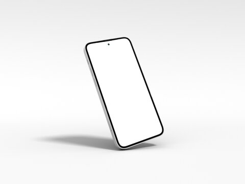 Latest Smartphone 2022 On White Background For Mockup. 3D Rendered Illustration Iphone 14 Concept. New Apple IPhone 14 Smartphone. Android Phone Mockup. Latest IPhone 2023 New Model. New Android Phone