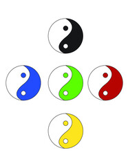 yin yang symbol set