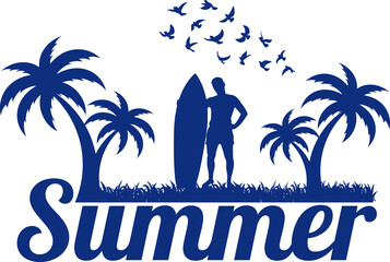 Summer vector t-shirt design with decorated word "Summer" inside heart sketch
