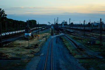railway at sunset