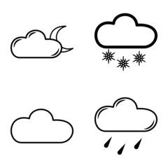 Weather Flat Icon Set Isolated On White Background